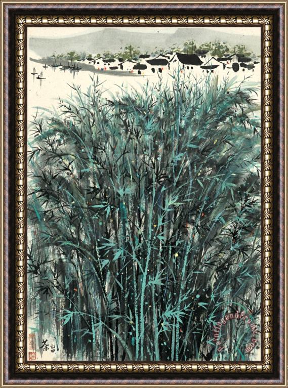 Wu Guanzhong Bamboo Framed Print