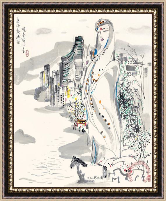 Wu Guanzhong Goddess of Mercy, 1990 Framed Print