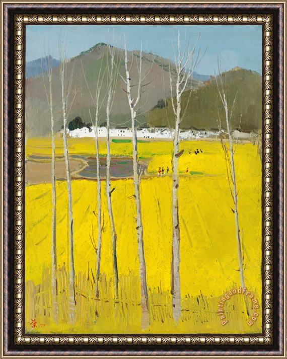 Wu Guanzhong Golden Field, 1977 Framed Painting