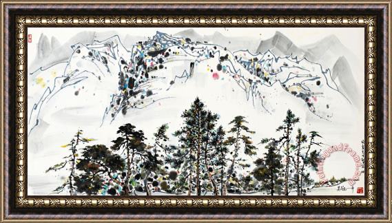 Wu Guanzhong Landscape, 1988 Framed Print