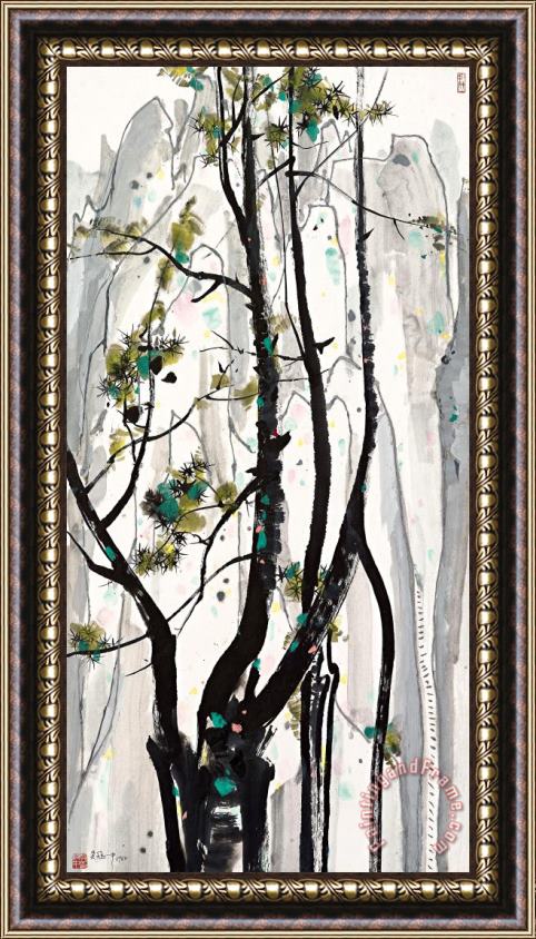 Wu Guanzhong Magnificent Landscape, 1988 Framed Painting