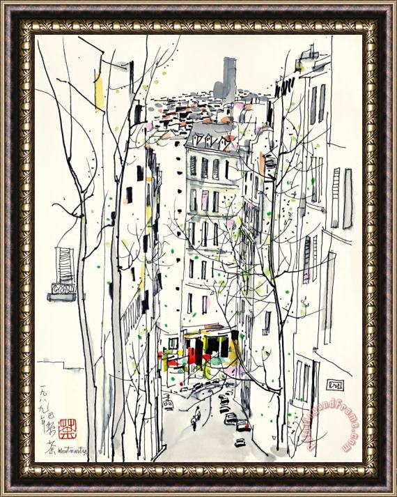 Wu Guanzhong Montmartre, 1989 Framed Painting