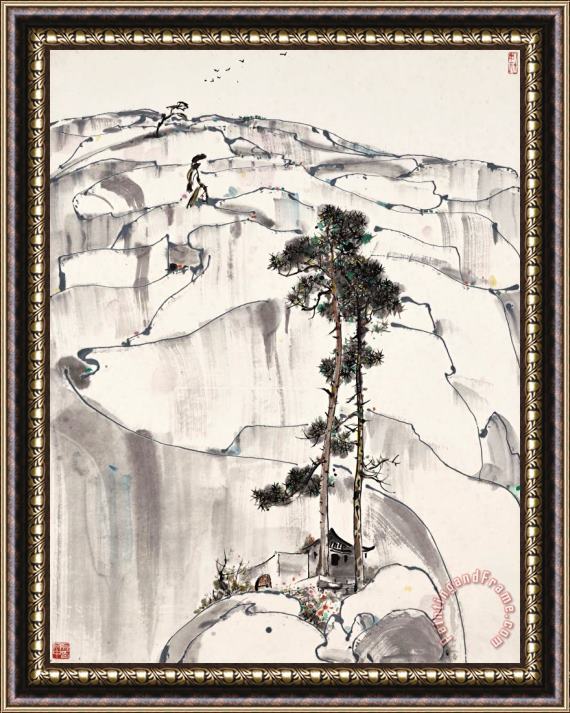 Wu Guanzhong North Wudang Mountain Framed Painting