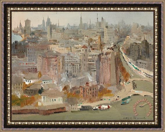 Wu Guanzhong Old Shanghai, 1974 Framed Painting