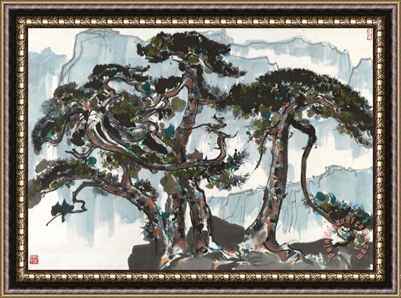 Wu Guanzhong Pine Framed Print