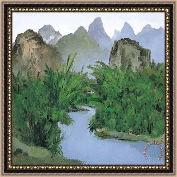 Wu Guanzhong Reeds by The Li River, 1977 Framed Painting