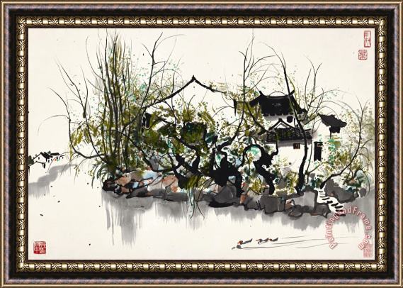 Wu Guanzhong Residences by The River 春江水暖鴨先知 Framed Print