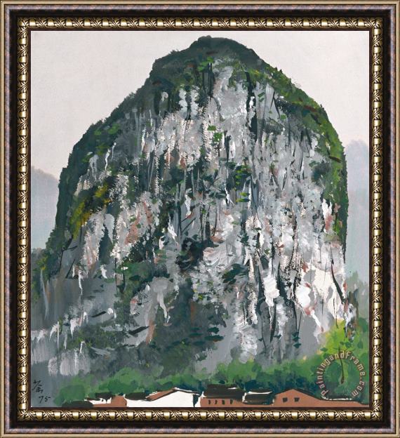Wu Guanzhong Rock Hill in Guilin, 1975 Framed Print