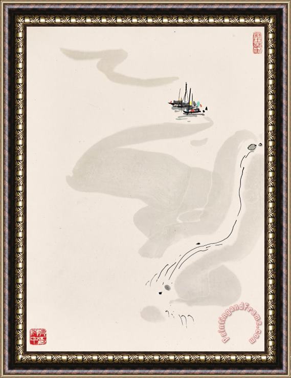 Wu Guanzhong Sailing Home Framed Painting