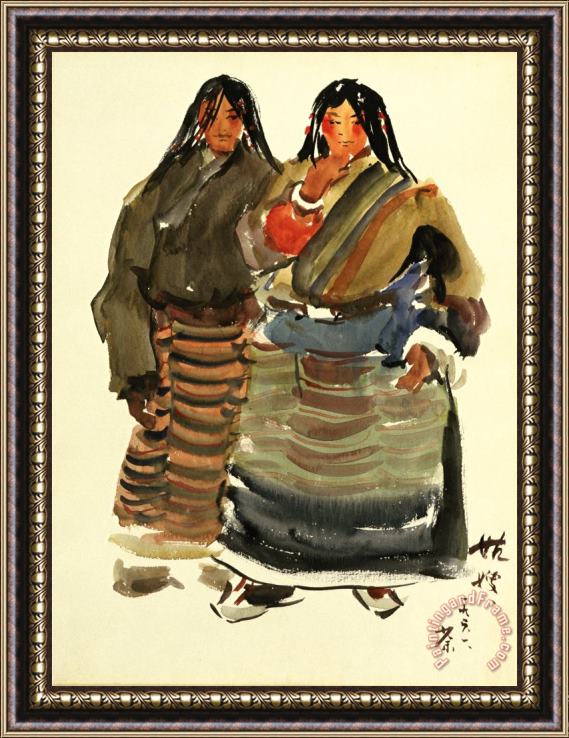 Wu Guanzhong Sisters in Law, 1961 Framed Painting