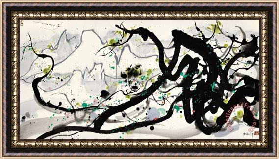 Wu Guanzhong Soul of The Pine 松魂 Framed Painting