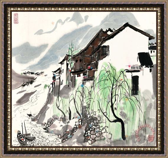 Wu Guanzhong The Dazhu River of Sichuan, 1979 Framed Painting