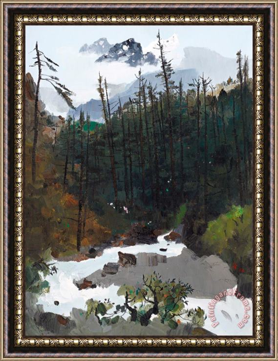 Wu Guanzhong The Yulong Mountains After Rain, 1996 Framed Painting