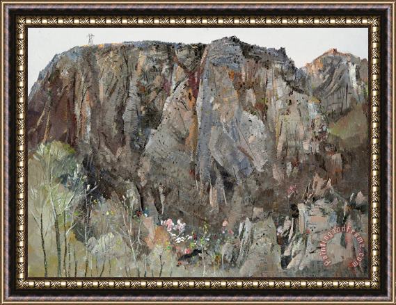 Wu Guanzhong Under The Great Wall, 1974 Framed Painting