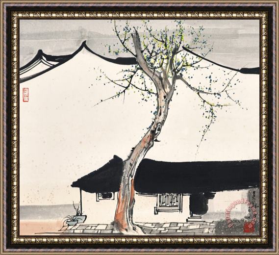 Wu Guanzhong Village Framed Print
