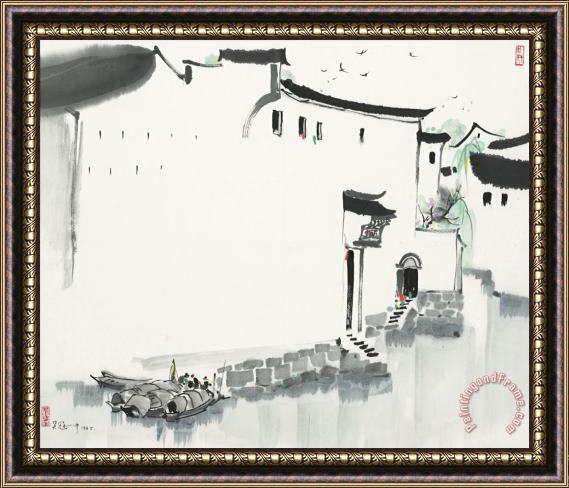 Wu Guanzhong Water Village Framed Print