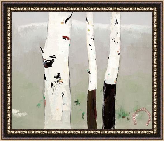 Wu Guanzhong White Birch, 1985 Framed Painting