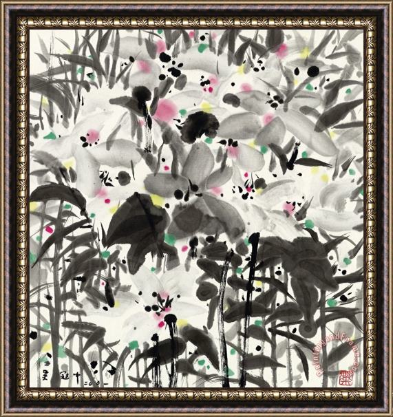 Wu Guanzhong Wild Flowers, 2001 Framed Painting