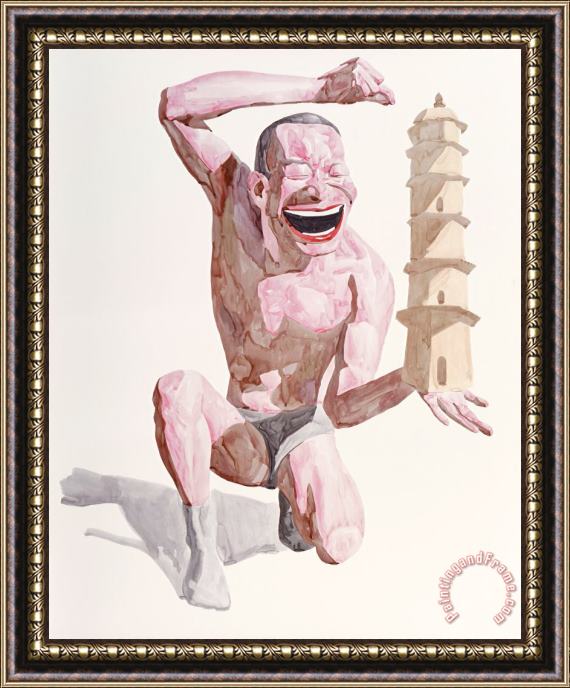 Yue Minjun Ohne Titel, No. 16, From Smile Ism Series, 2006 Framed Painting