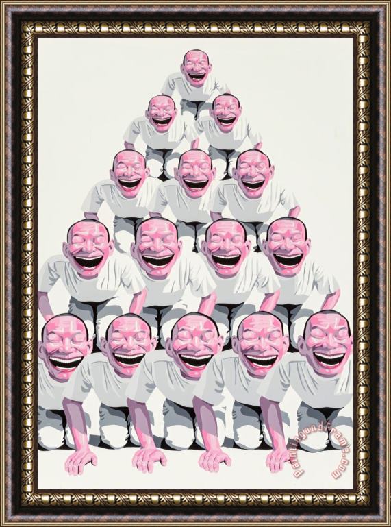 Yue Minjun Pyramid, 2001 Framed Painting