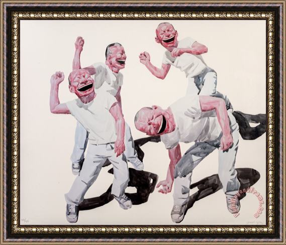 Yue Minjun Smile Ism No. 2 (one Smile Elevates Us All), 2006 Framed Painting
