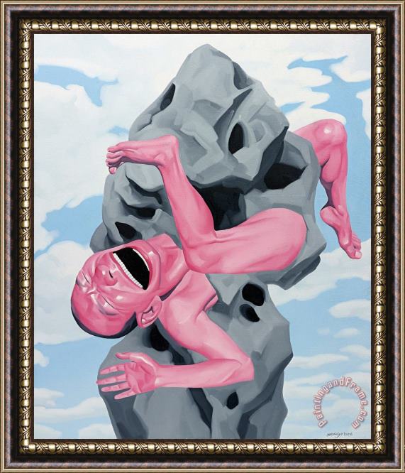 Yue Minjun Untitled (magritte Stone), 2006 Framed Print