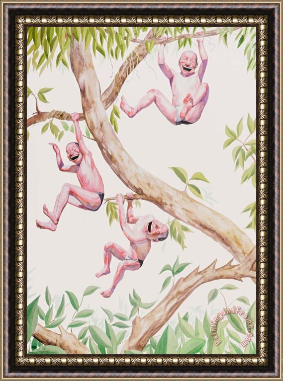 Yue Minjun Untitled (smile Ism No. 5), 2006 Framed Painting
