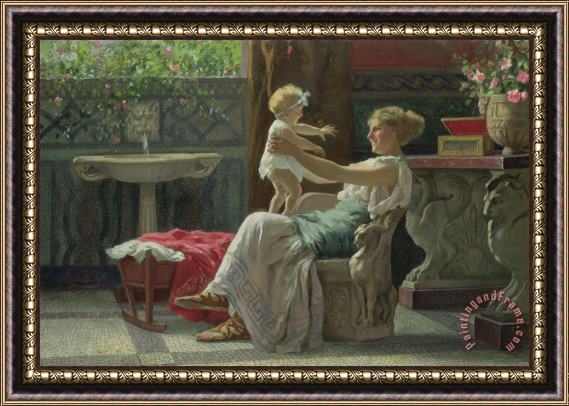 Zocchi Guglielmo Mother's Darling Framed Painting