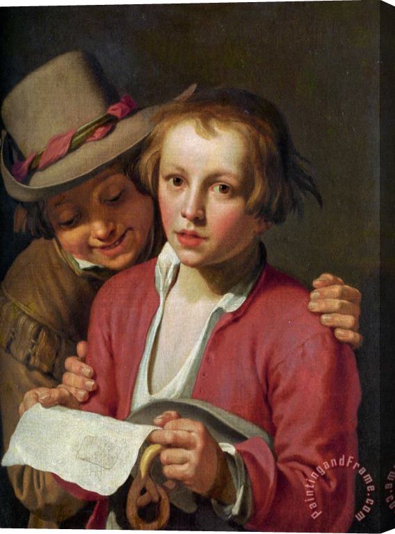 Abraham Bloemaert Two Boys Singing From Sheet of Paper Stretched Canvas Painting / Canvas Art
