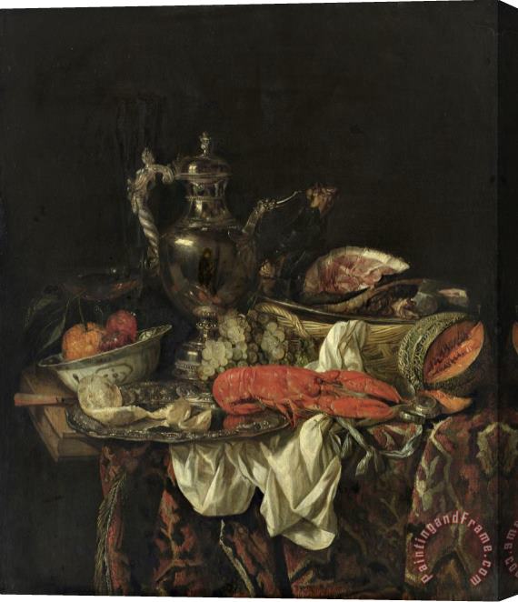 Abraham Van Beyeren Still Life with a Silver Pitcher Stretched Canvas Painting / Canvas Art