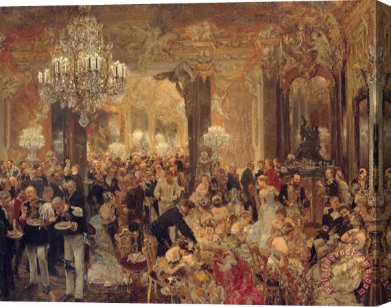 Adolf Friedrich Erdmann von Menzel Dinner At The Ball Stretched Canvas Print / Canvas Art