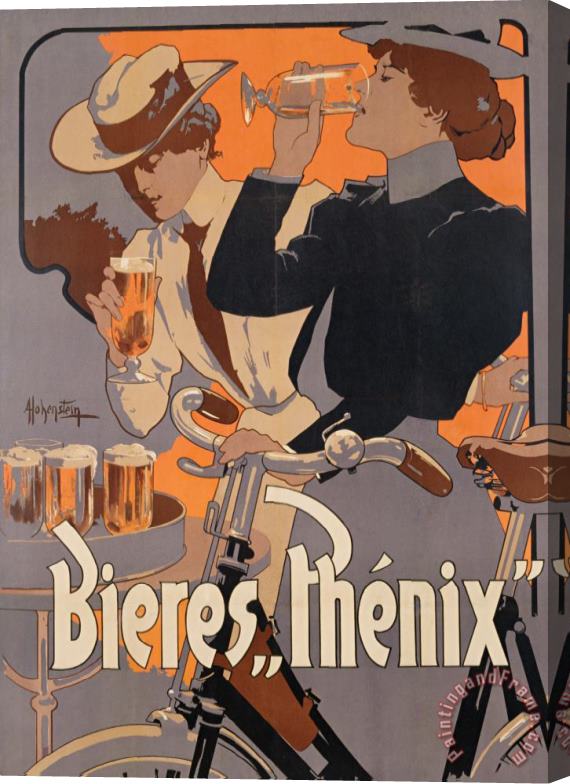 Adolf Hohenstein Poster advertising Phenix beer Stretched Canvas Painting / Canvas Art