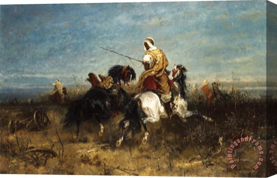 Adolf Schreyer Arabian Horsemen Stretched Canvas Painting / Canvas Art