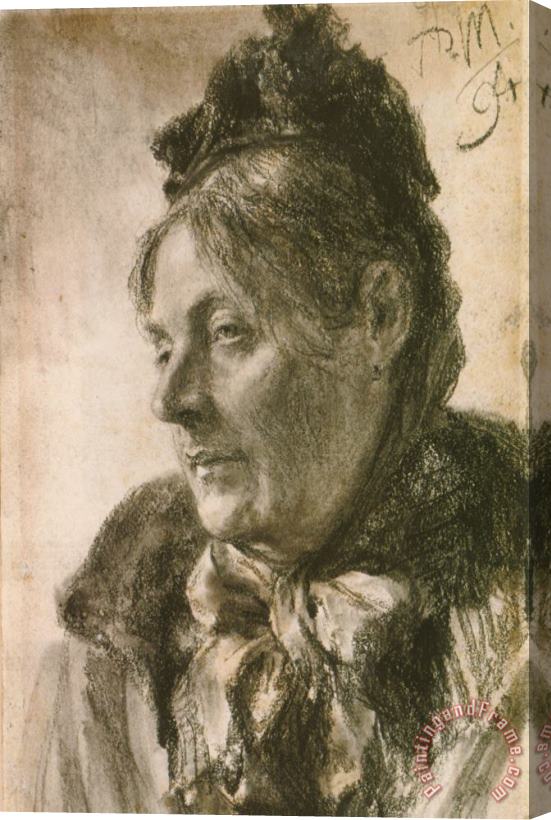 Adolph Von Menzel The Head of a Woman Stretched Canvas Painting / Canvas Art