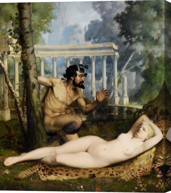 Adolphe Alexandre Lesrel Pan And Venus Stretched Canvas Print / Canvas Art