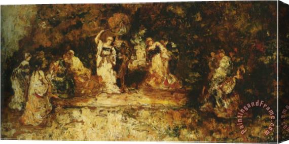 Adolphe Monticelli Scene De Theatre Stretched Canvas Painting / Canvas Art