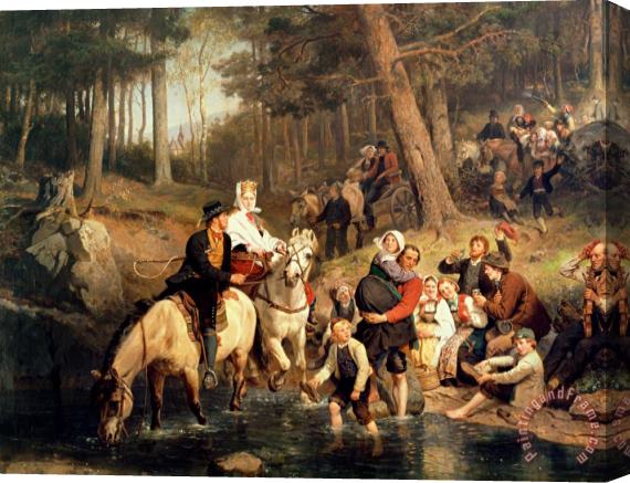 Adolphe Tidemand The Wedding Trek Stretched Canvas Painting / Canvas Art