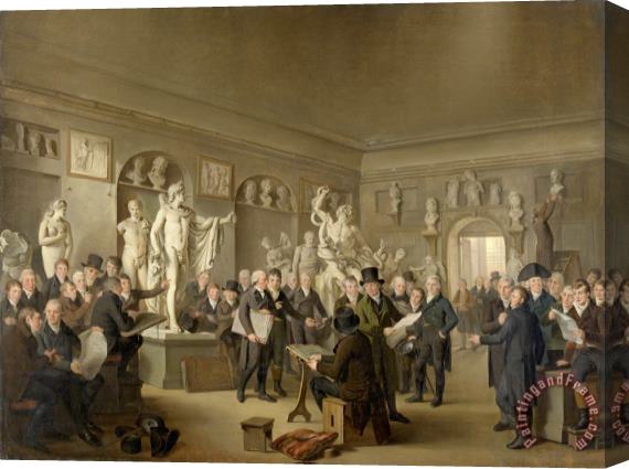 Adriaan de Lelie The Sculpture Gallery of The Felix Meritis Society Stretched Canvas Painting / Canvas Art