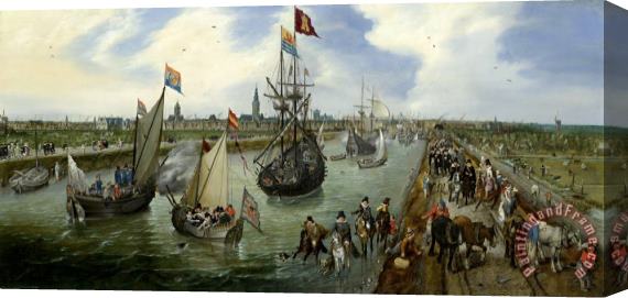 Adriaen Pietersz. van de Venne The Departure of a Dignitary From Middelburg Stretched Canvas Print / Canvas Art