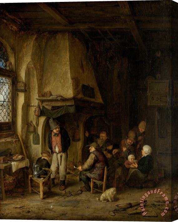Adriaen Van Ostade 'the Skaters': Peasants in an Interior Stretched Canvas Print / Canvas Art