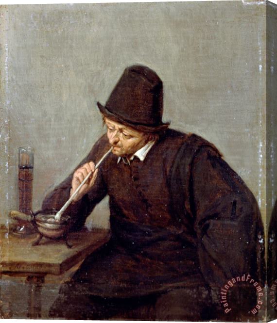 Adriaen Van Ostade A Man Smoking Stretched Canvas Print / Canvas Art