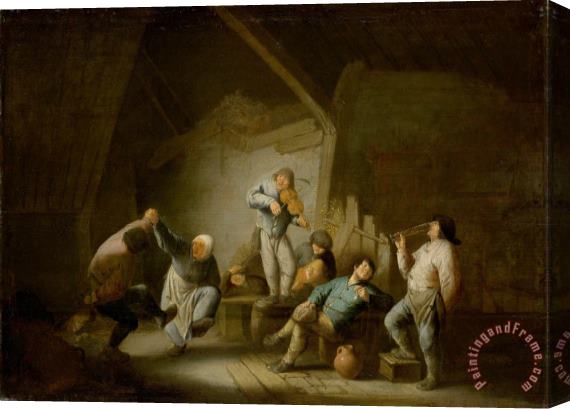 Adriaen Van Ostade Dancing Couple Stretched Canvas Painting / Canvas Art