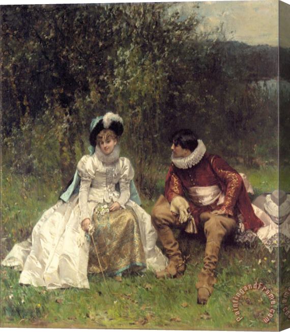 Adrien Moreau The Courtship Stretched Canvas Painting / Canvas Art