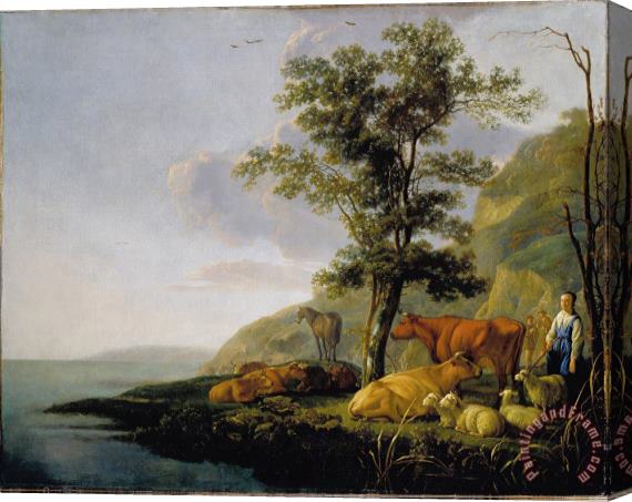 Aelbert Cuyp Cattle Near a River Stretched Canvas Painting / Canvas Art
