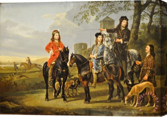 Aelbert Cuyp Starting for The Hunt Stretched Canvas Painting / Canvas Art