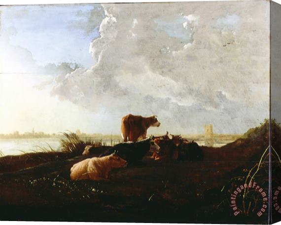 Aelbert Cuyp The Cattle Near a River Stretched Canvas Painting / Canvas Art