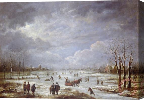 Aert van der Neer Winter Landscape Stretched Canvas Painting / Canvas Art