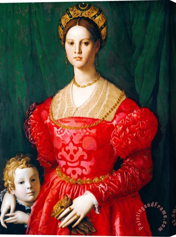 Agnolo Bronzino A Young Woman And Her Little Boy Stretched Canvas Painting / Canvas Art