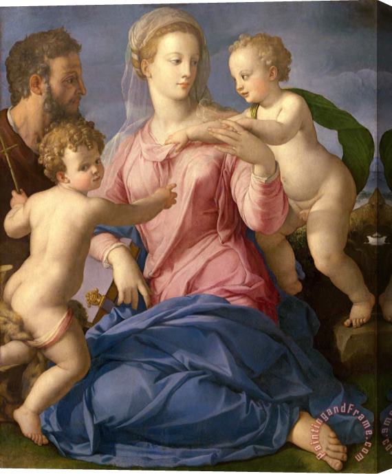Agnolo Bronzino The Holy Family with The Infant Saint John The Baptist (madonna Stroganoff) Stretched Canvas Print / Canvas Art