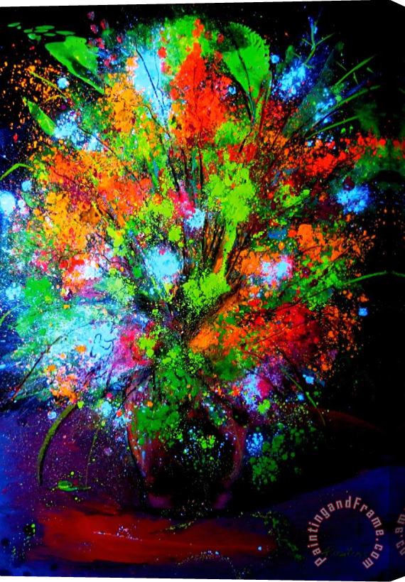 Agris Rautins Fireflowers 1 Stretched Canvas Painting / Canvas Art